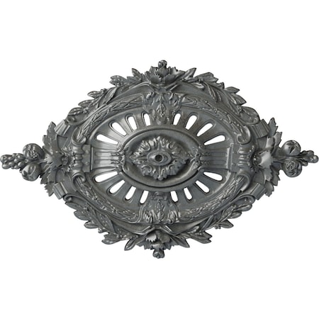 Ekena Millwork Antonio Ceiling Medallion, Hand-Painted Platinum, 35 7/8"W x 22 1/2"H x 4 3/8"P CM35X22ANPLS